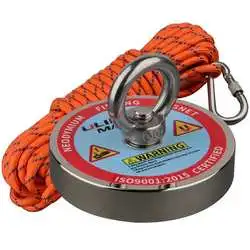 Magnet Fishing Kit 950lbs Neodymium Magnetic Materials D90mm 49 Feet Rope Countersunk Hole M10